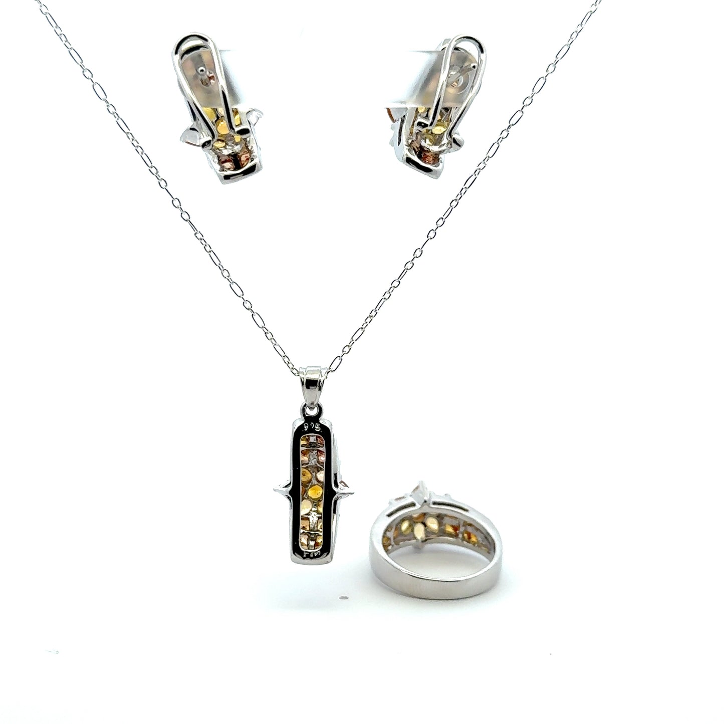 Orange Sapphire Jewelry Set