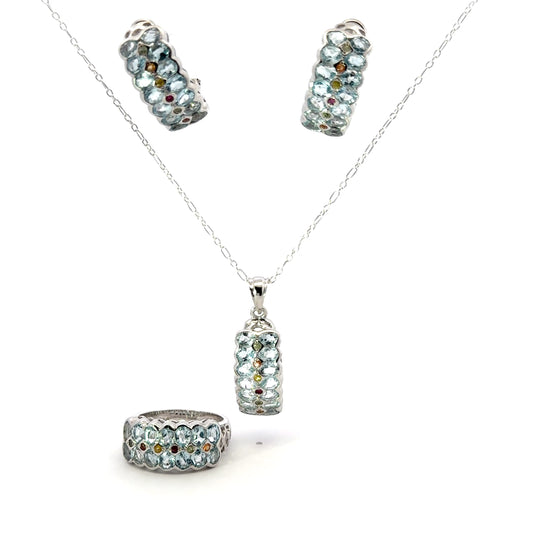 Jewelry Set: Blue Topaz & Sapphire (Multi-Gemstone Jewelry)