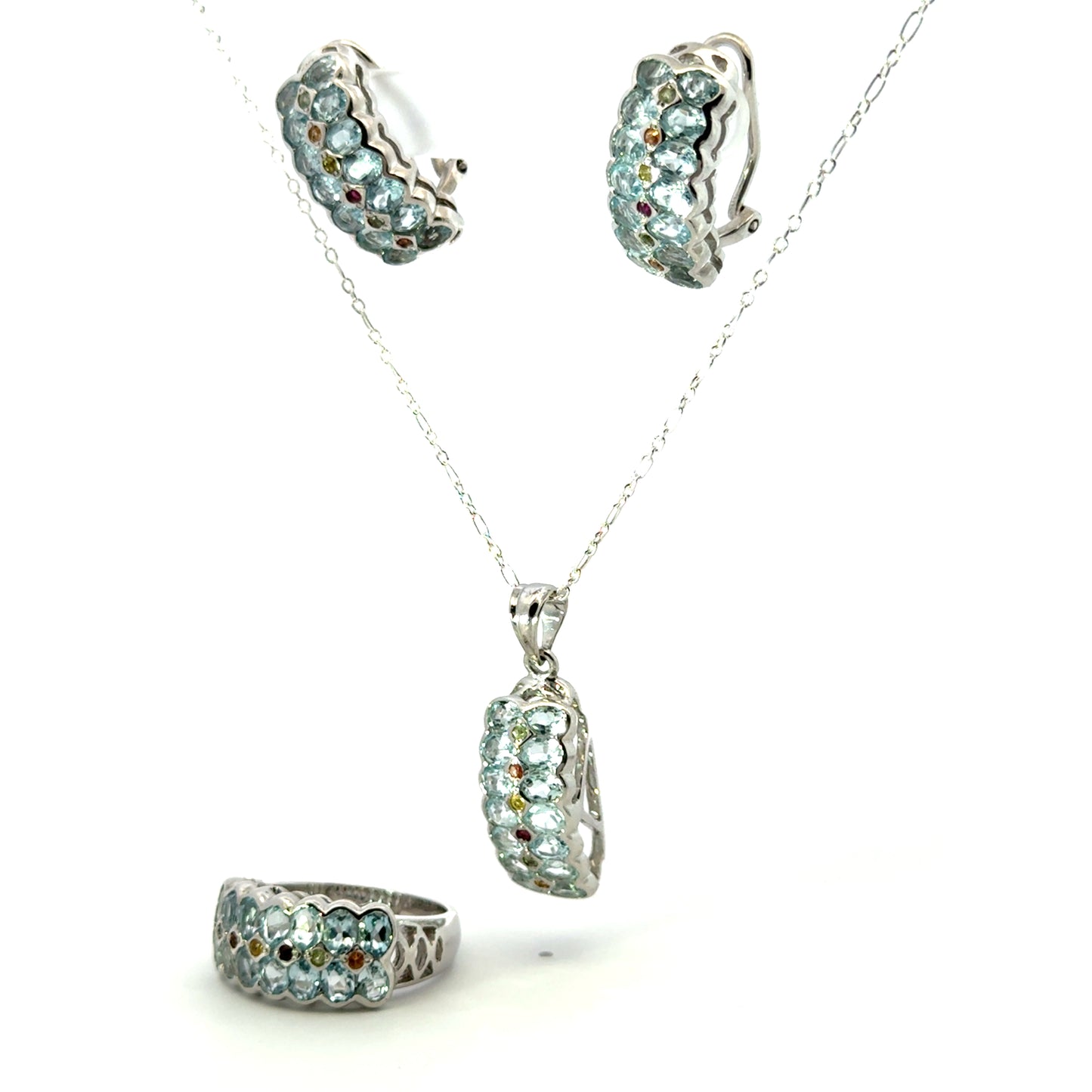 Jewelry Set: Blue Topaz & Sapphire (Multi-Gemstone Jewelry)