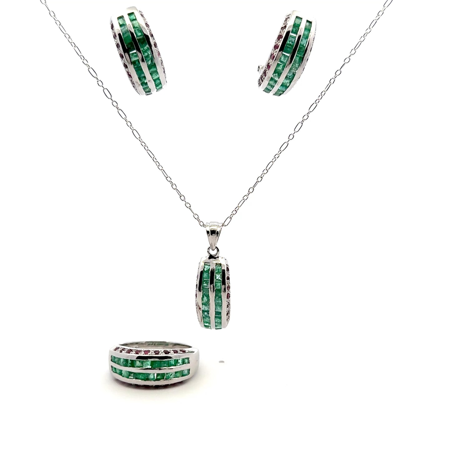 Jewelry Set: Ruby & Emerald (Multi-Gemstone Jewelry)
