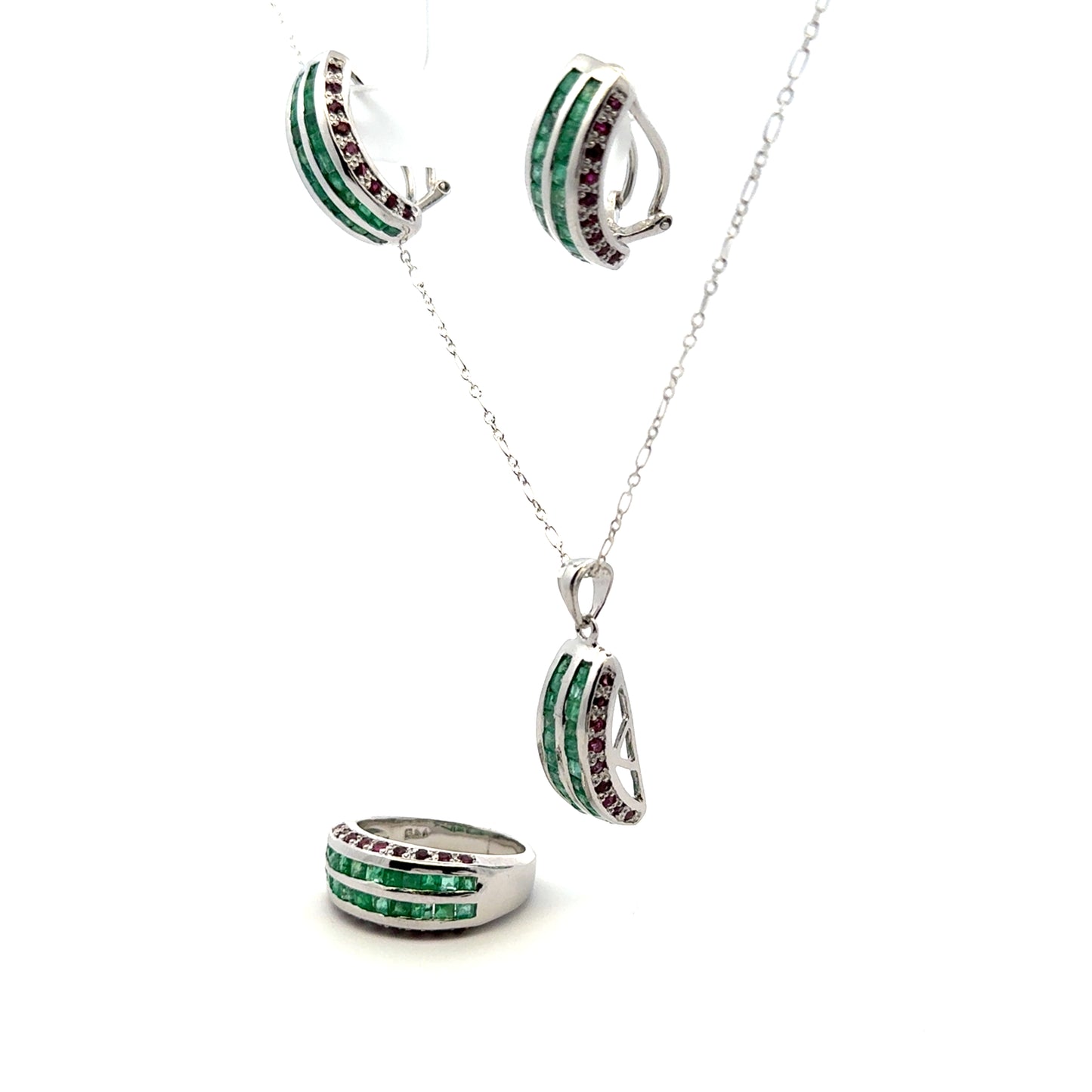 Jewelry Set: Ruby & Emerald (Multi-Gemstone Jewelry)