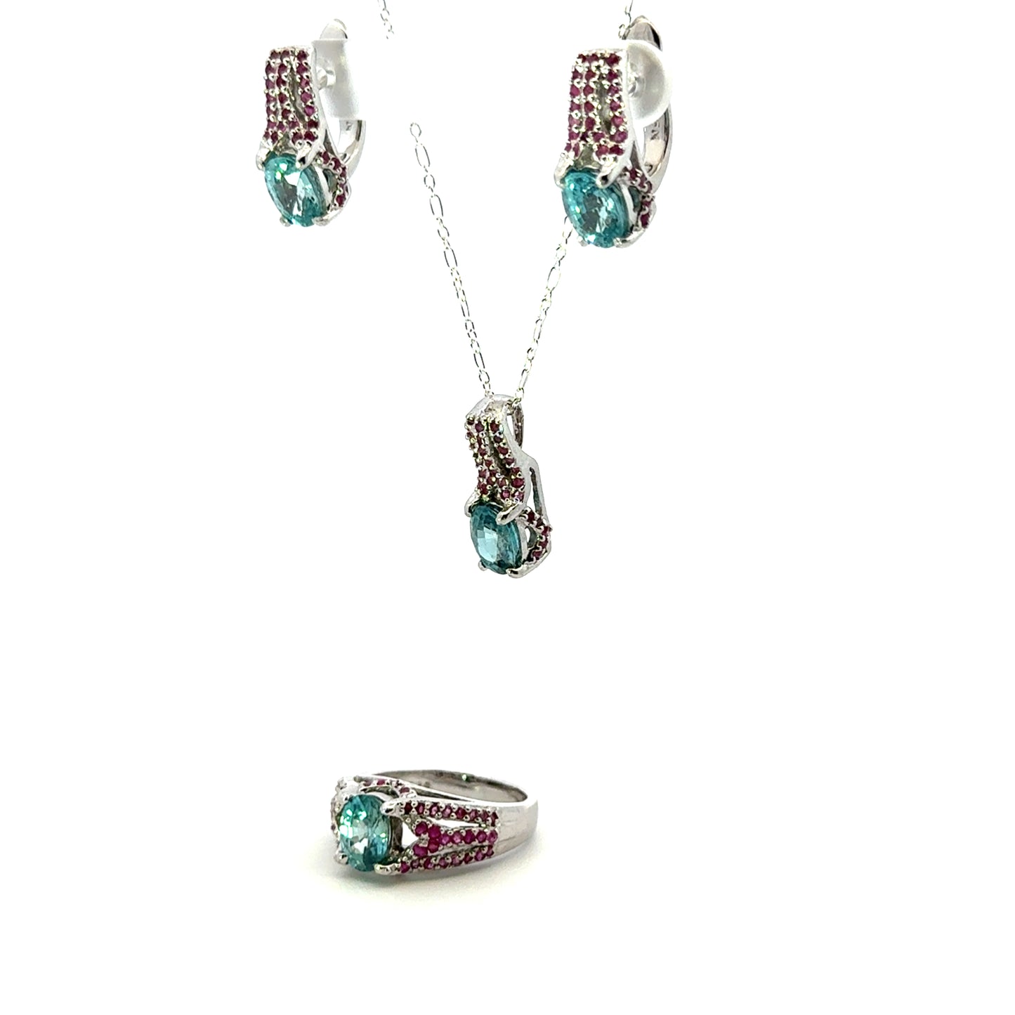 Ruby & Zircon Jewelry Set