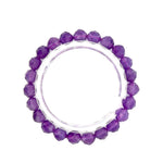 Diamond-Cut Amethyst Beaded Bracelet – Natural Gemstone Accessory