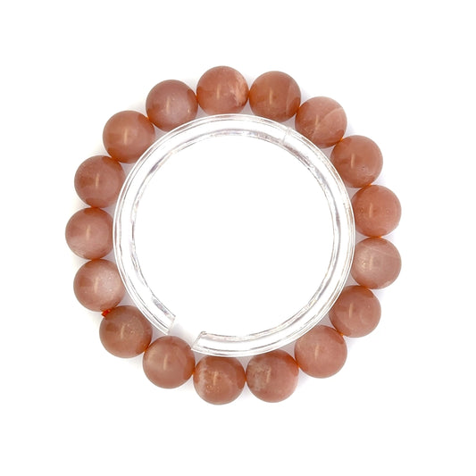 Peach Moonstone/Sunstone Bracelet – Glow of Serenity in Every Wear - (AAA Quality)
