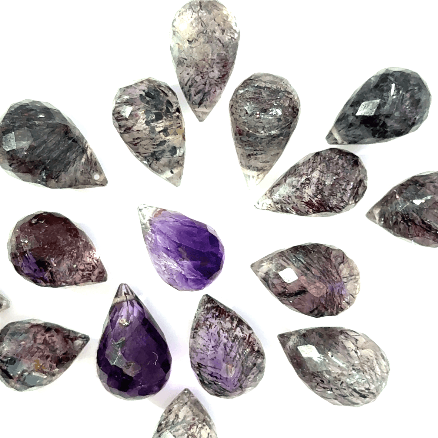 Sacred Seven / Super Seven Briolette Beads – Side Drilled