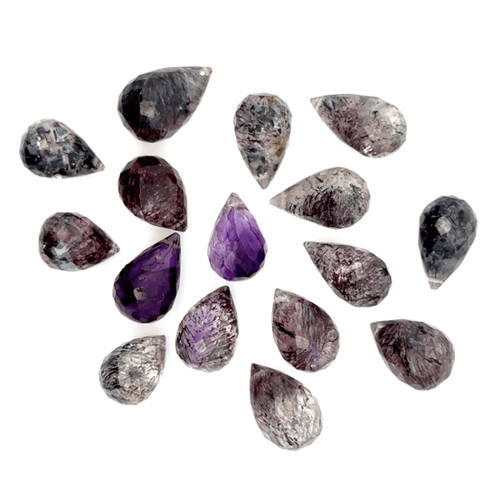 Sacred Seven / Super Seven Briolette Beads – Side Drilled