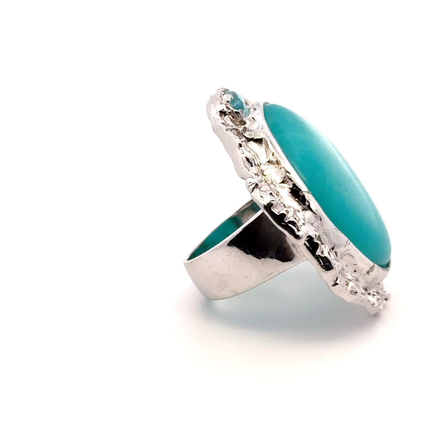 Amazonite AAA Sterling Silver 925 Ring with Apatite