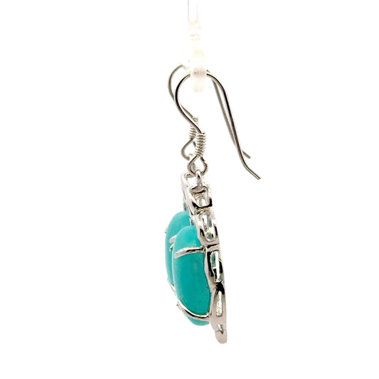 Amazonite Earrings – 925 Sterling Silver Flower-Shaped Gemstone Jewelry