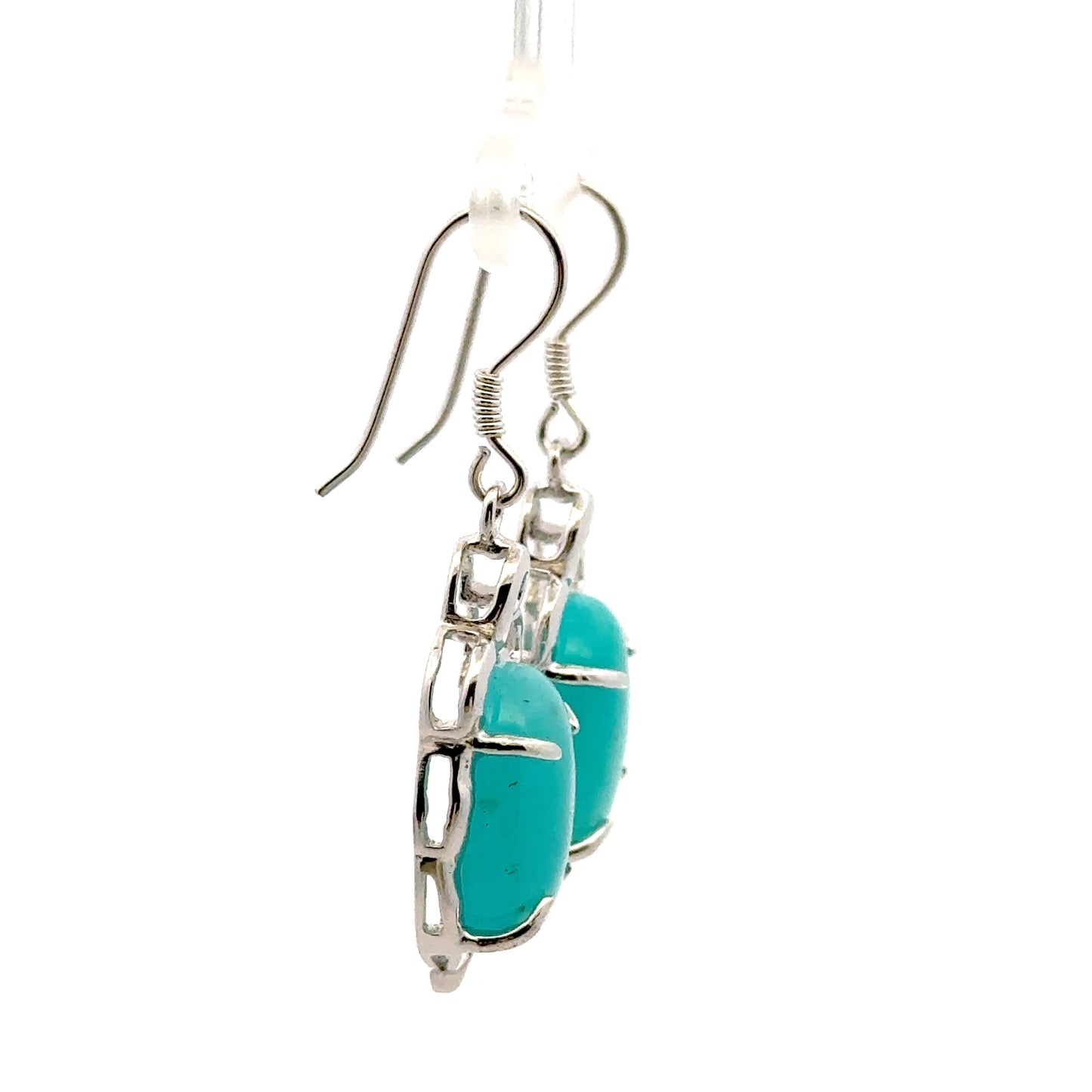Amazonite Earrings – 925 Sterling Silver Flower-Shaped Gemstone Jewelry