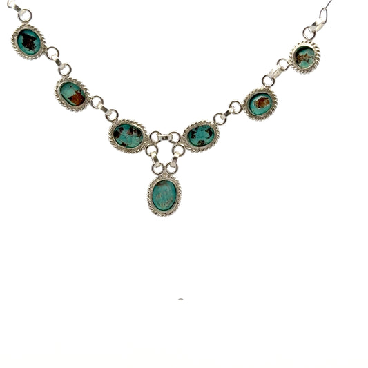 Handmade Persian Natural Turquoise Necklace – Resizable Handmade 925 Sterling Silver Jewelry