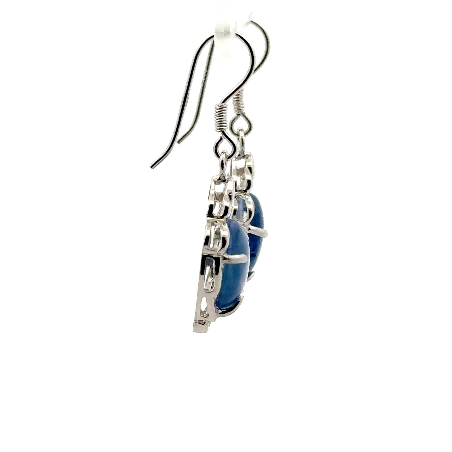 Crown-Shaped Kyanite Earrings – Handmade 925 Sterling Silver Design