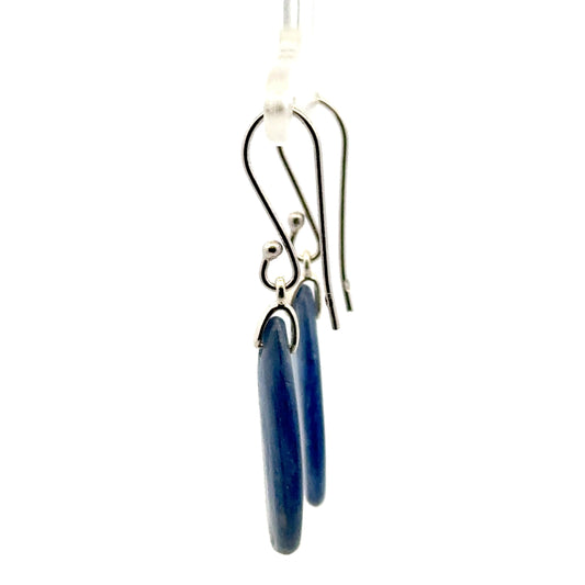 Pearl-Shaped Kyanite Earrings – Handmade 925 Sterling Silver Design