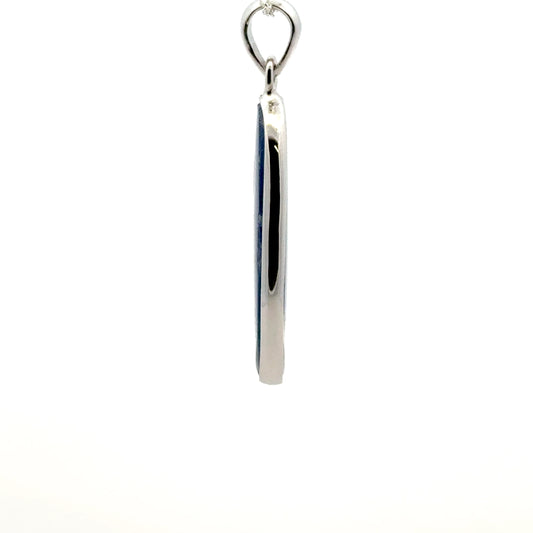 Oval-Shaped Kyanite Pendant – Handmade 925 Sterling Silver Design