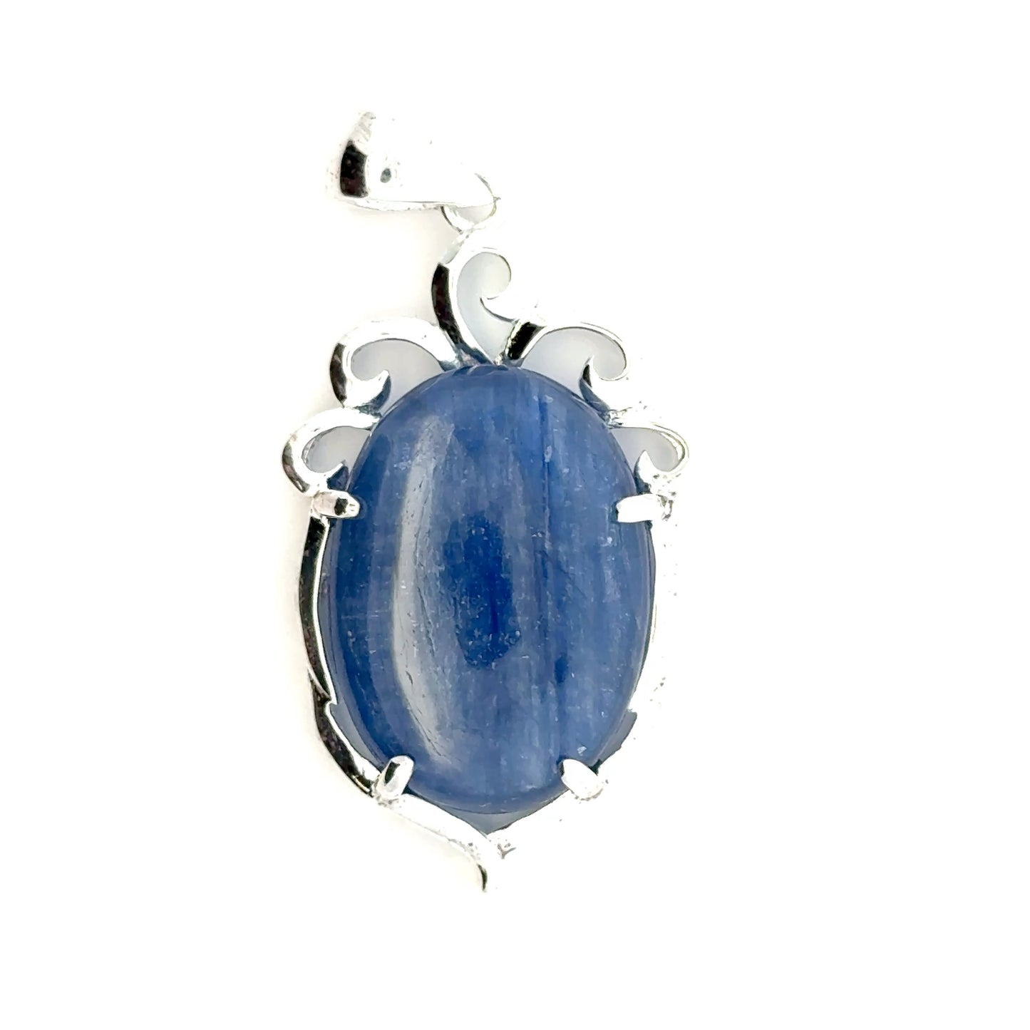 Kyanite Pendant with Crown Top – Handmade 925 Sterling Silver Design
