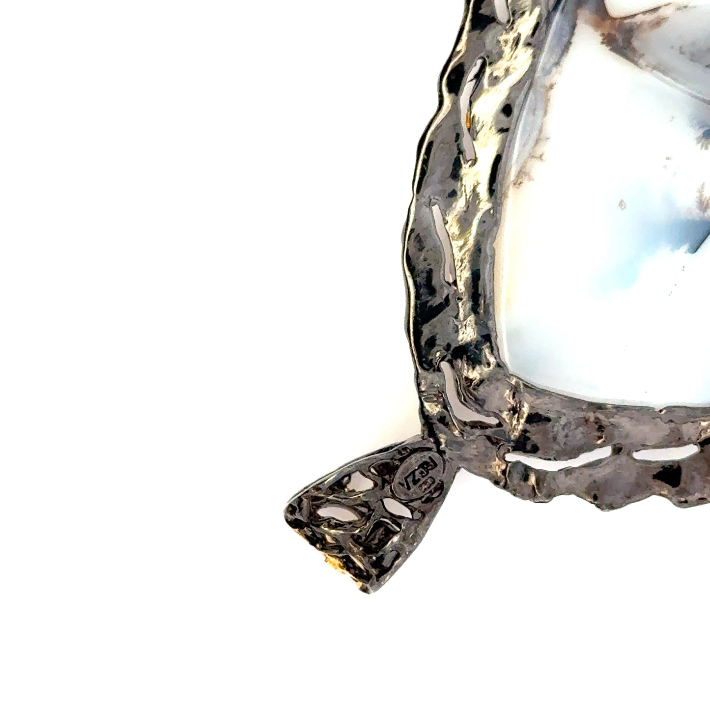 Montana Agate Pendant Sterling with 18K Gold and Black Rhodium Plating
