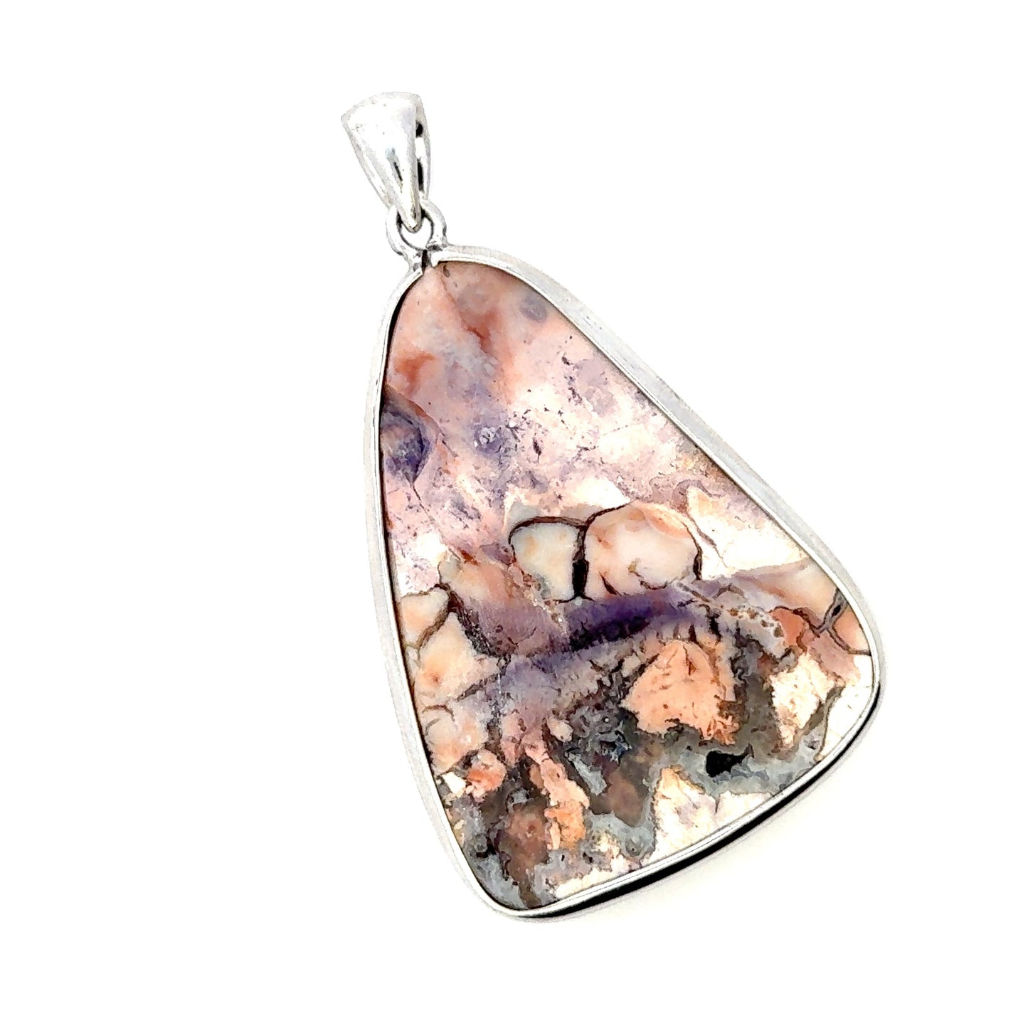 Double-Sided Tiffany Stone 925 Sterling Silver Pendant (Polished Both Sides)