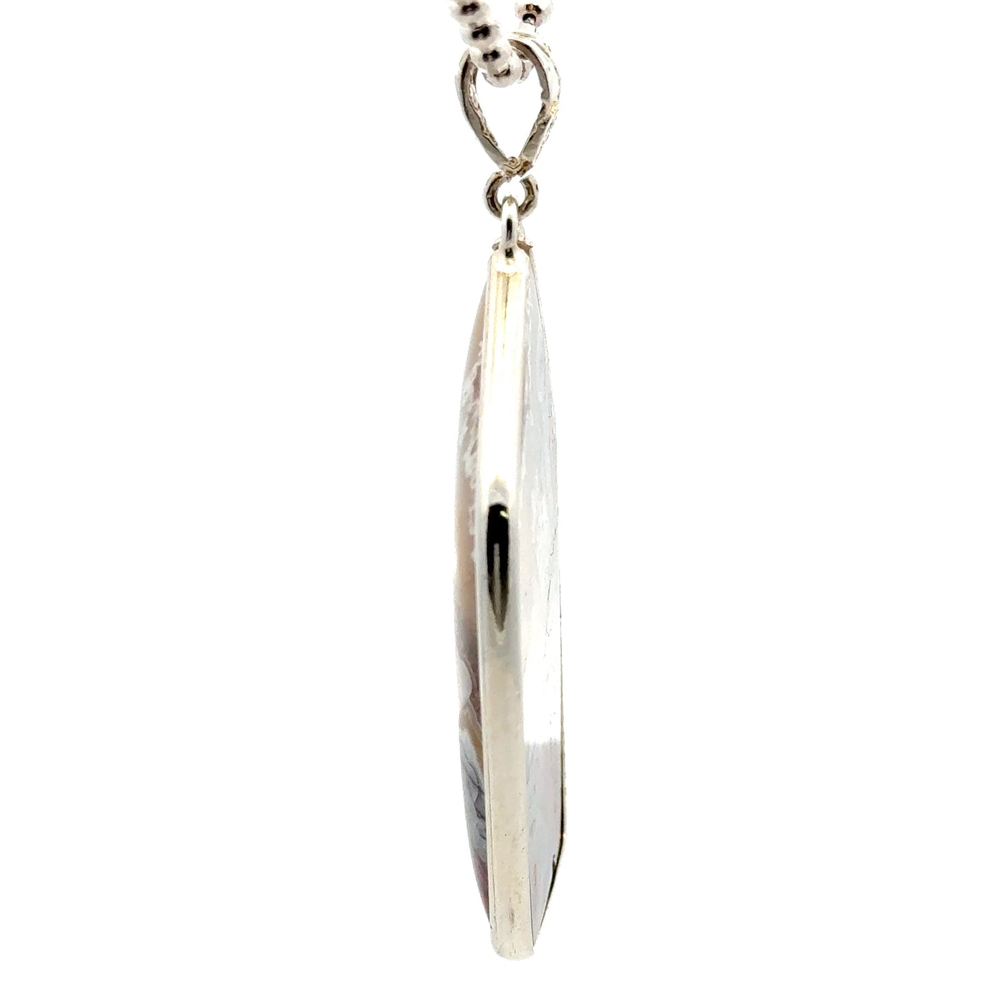 Double-Sided Mexican Crazy Lace Agate 925 Sterling Silver Pendant