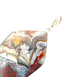 Double-Sided Mexican Crazy Lace Agate 925 Sterling Silver Pendant