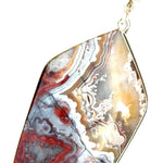 Double-Sided Mexican Crazy Lace Agate 925 Sterling Silver Pendant