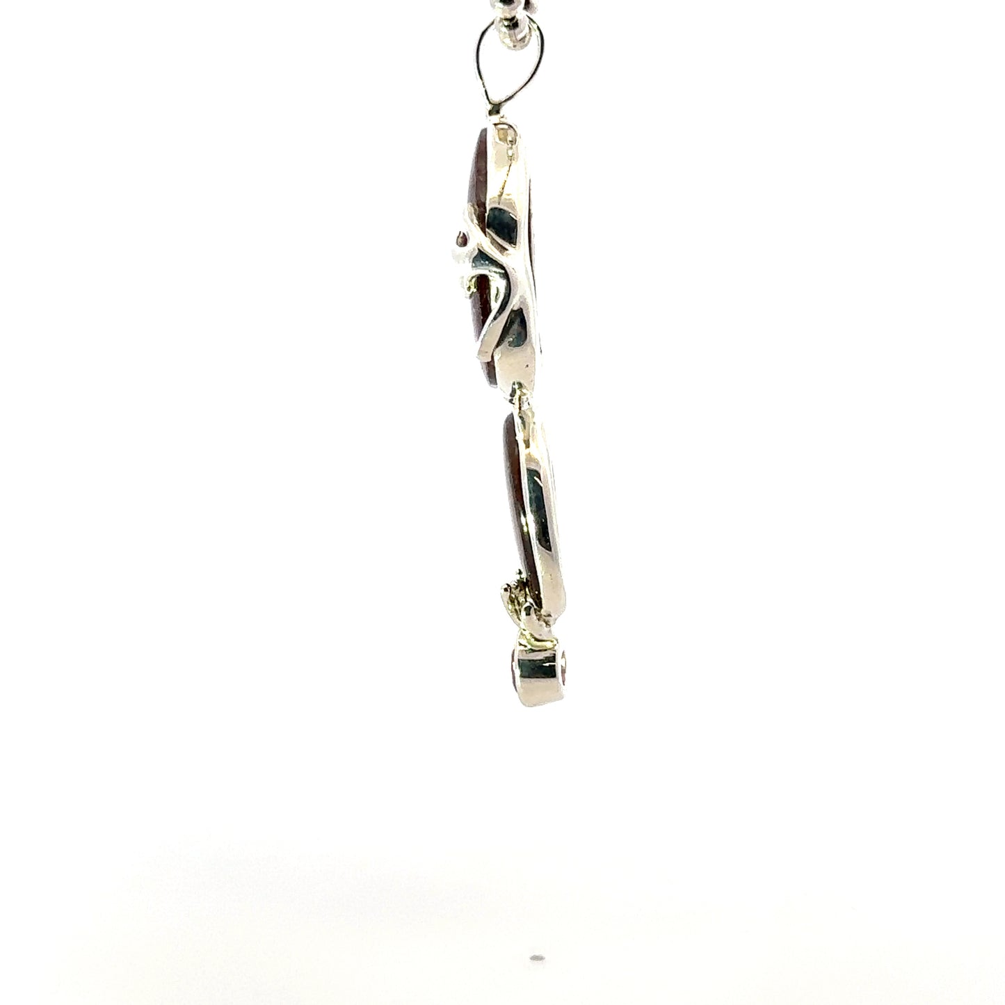 Triple Gemstone Pendant: Watermelon Tourmaline, Mexican Fire Agate & Pink Spinel