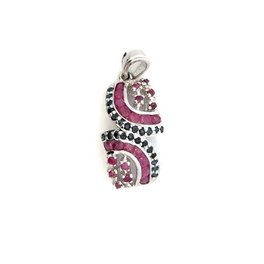 Ruby Sapphire Pendant in 925 Sterling Silver