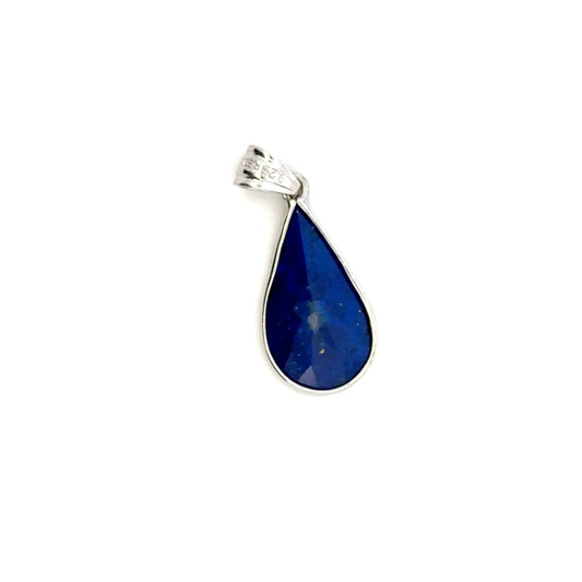 Faceted Lapis Lazuli Pendant, set in 925 sterling silver