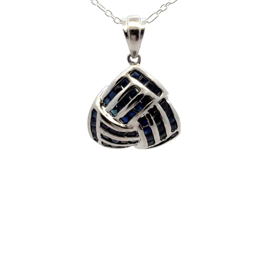 Blue Sapphire Pendant in 925 Sterling Silver