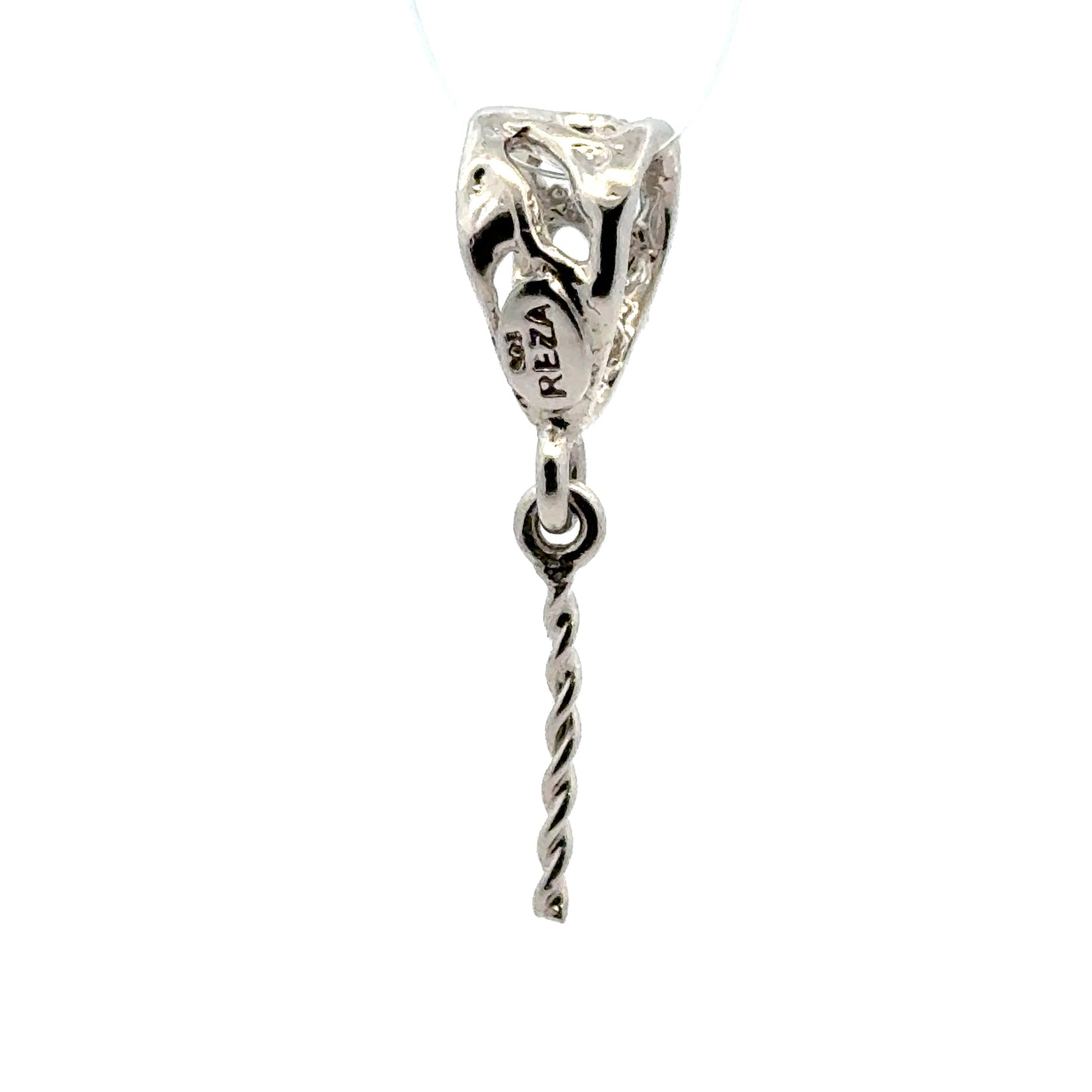 925 Sterling Silver Peg Bail with Faceted Sapphire