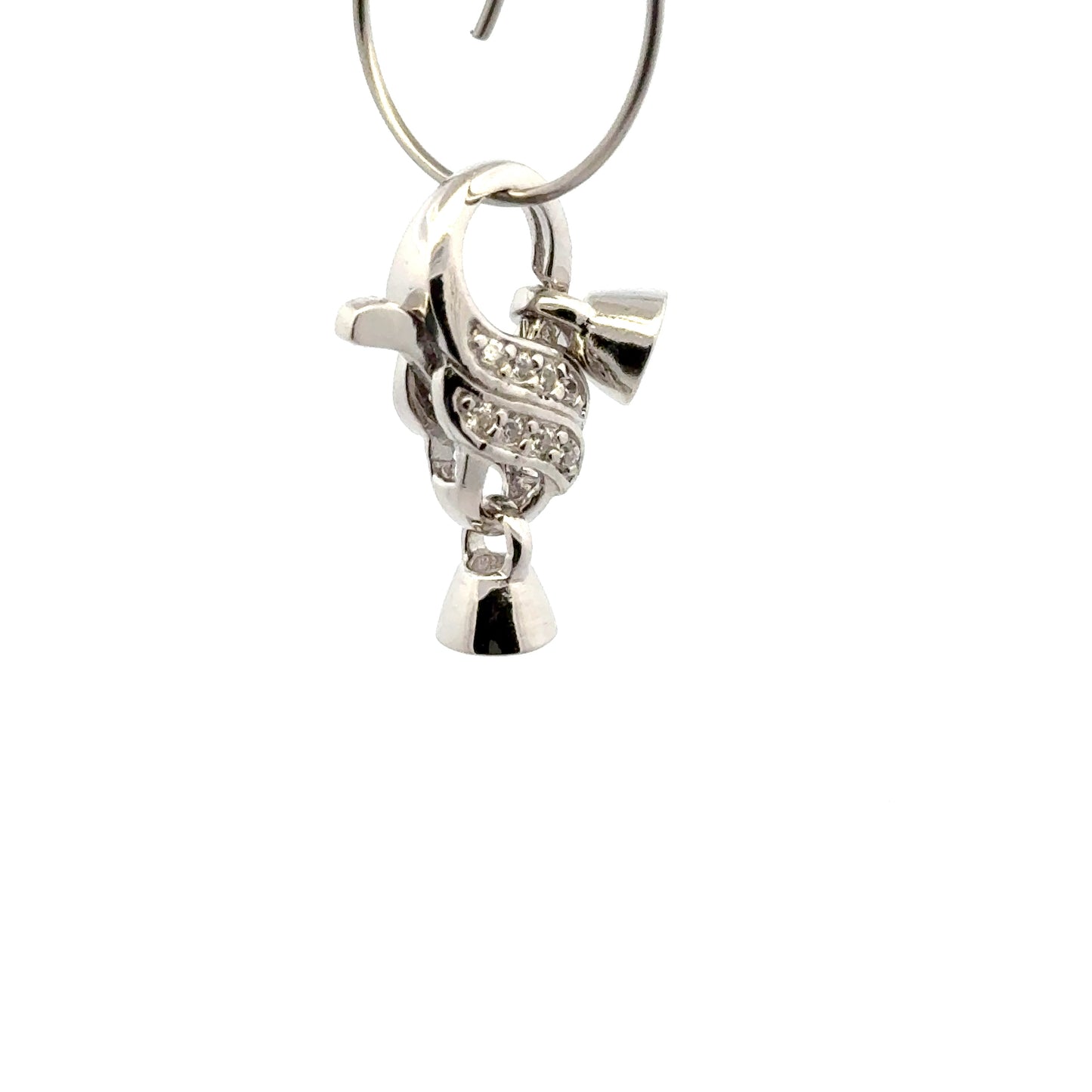 925 Sterling Silver Lobster Clasp with CZ