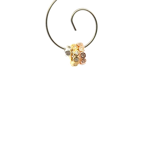 925 Sterling Silver Pack of 5 Cubic Zirconia Spacers