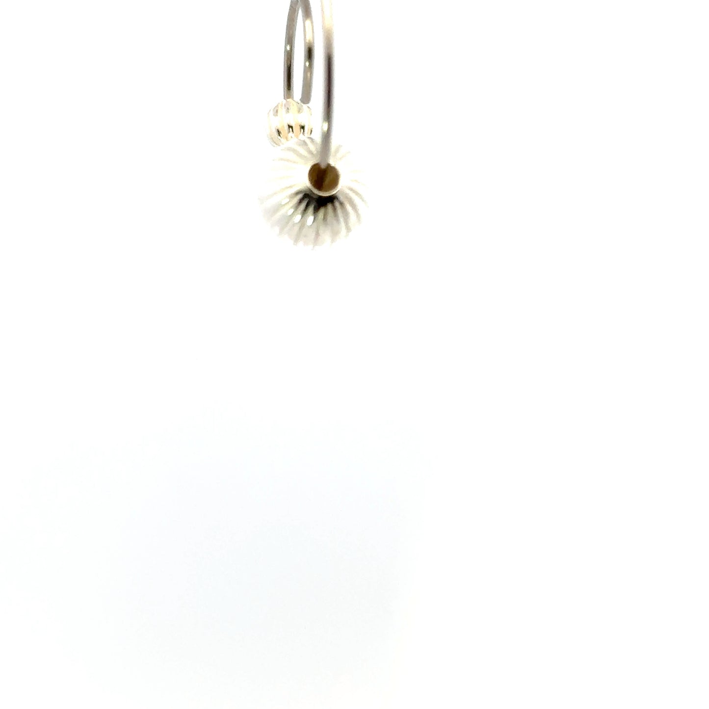 925 Sterling Silver Pack of 10 Ribbed Beads