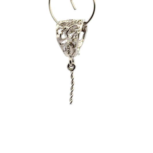 925 Sterling Silver Peg Bail with Faceted Sapphire
