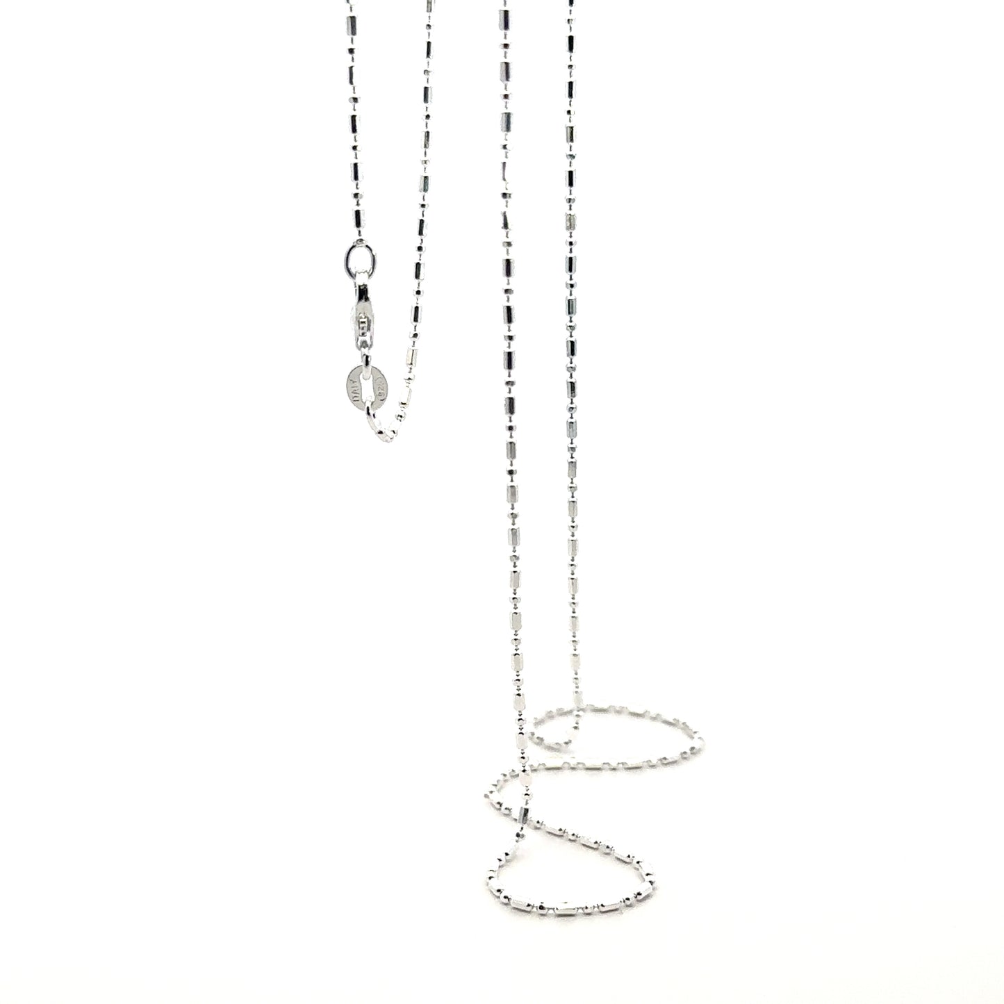 925 Sterling Silver Tube and Bead Chain