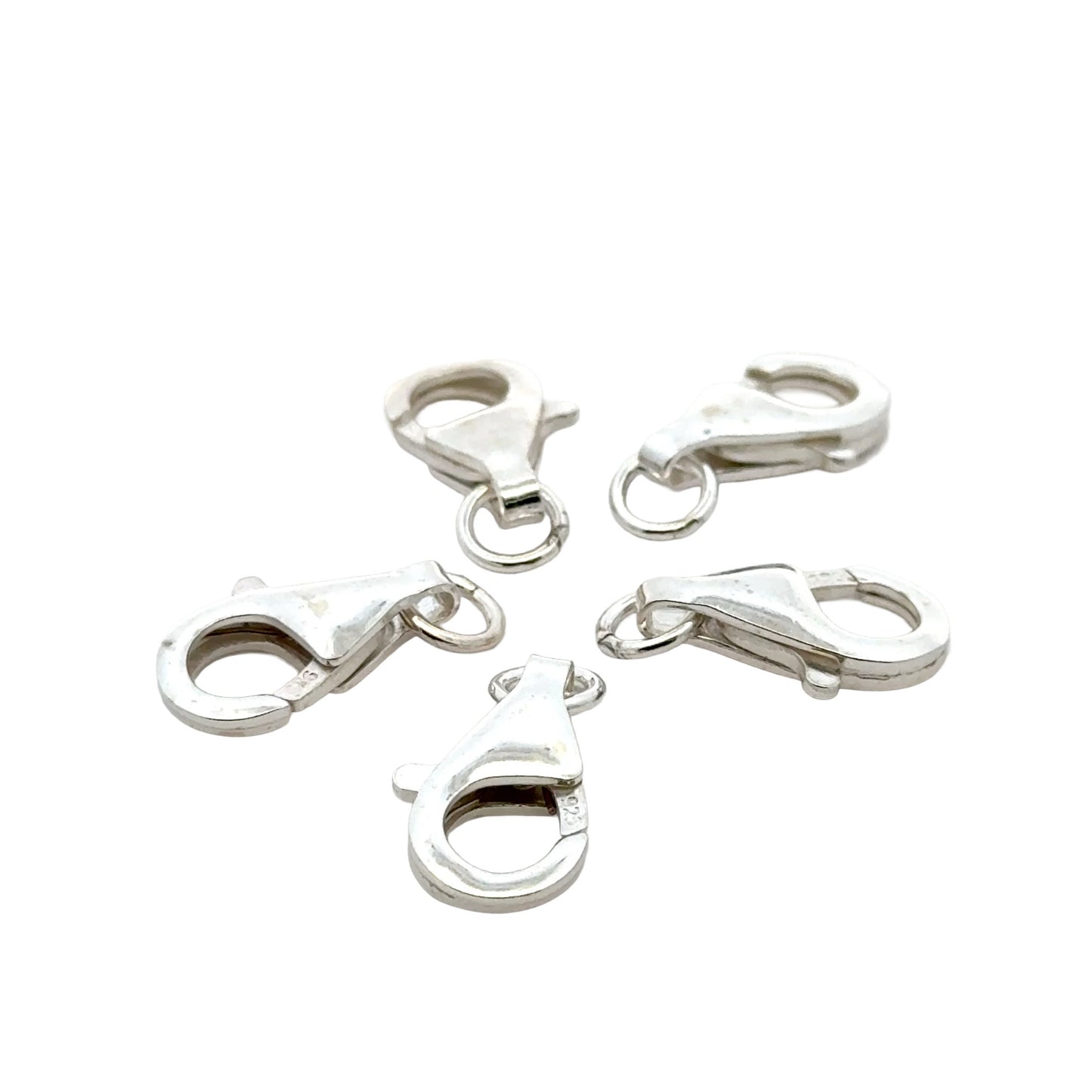 925 Sterling Silver Pack of 5 Pearl Shaped Lobster Clasp