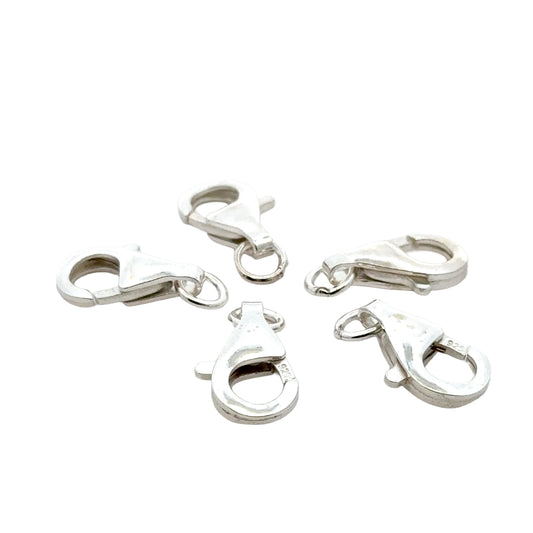 925 Sterling Silver Pack of 5 Pearl Shaped Lobster Clasp