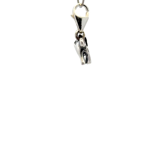 925 Sterling Silver Dog & Spiked-Collar Charm with Tear-drop - Lobster Clasp