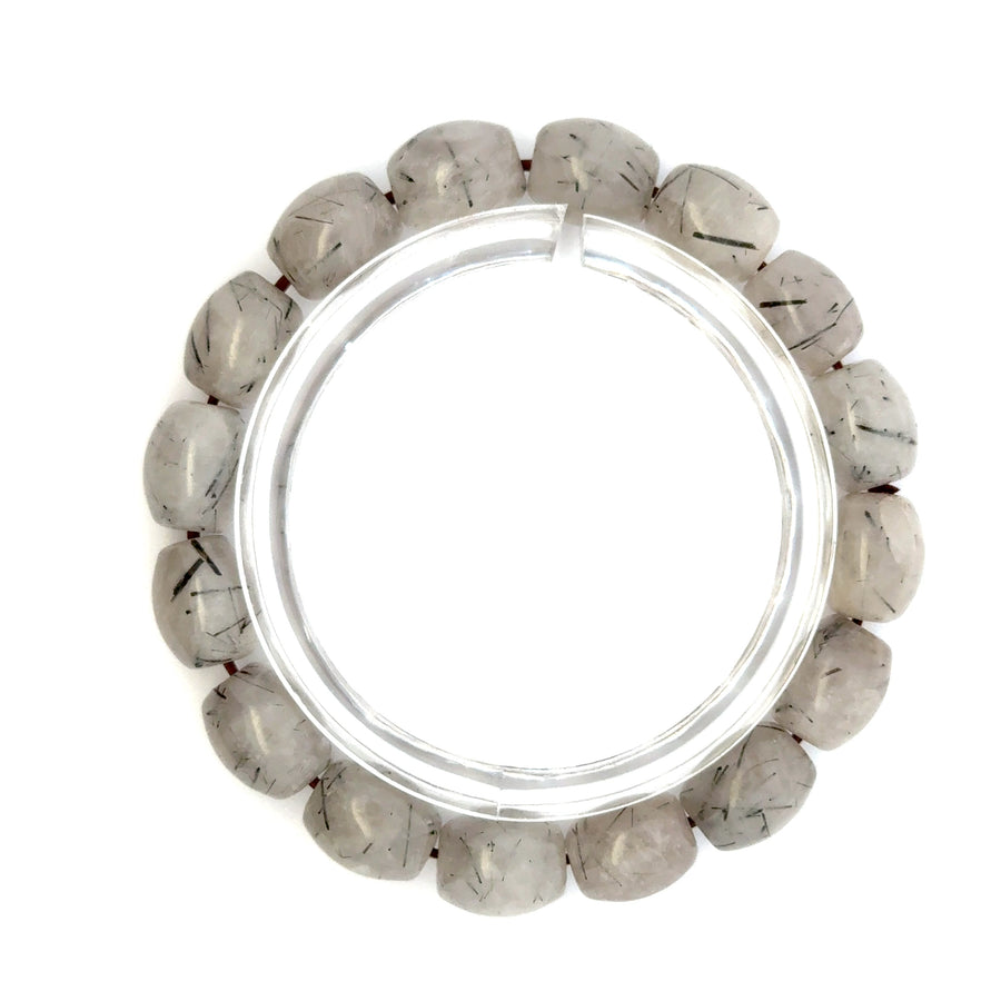 Tourmalinated Quartz Bracelet – Natural Golden Needle Gemstone
