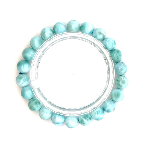 Larimar Bracelet – Natural Sky-Blue Gemstone