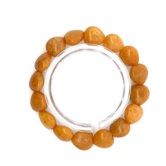 Yellow Quartz Bracelet – Heart-Shaped Natural Gemstone