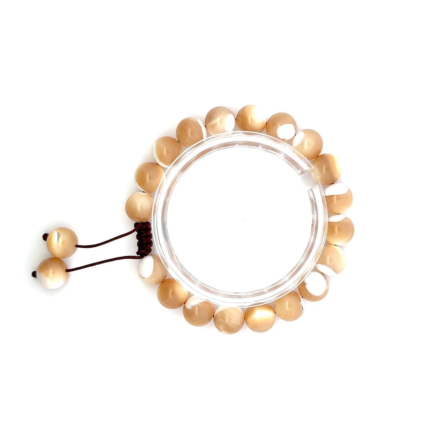 Adjustable Mother of Pearl Bracelet – Natural Iridescent Gemstone