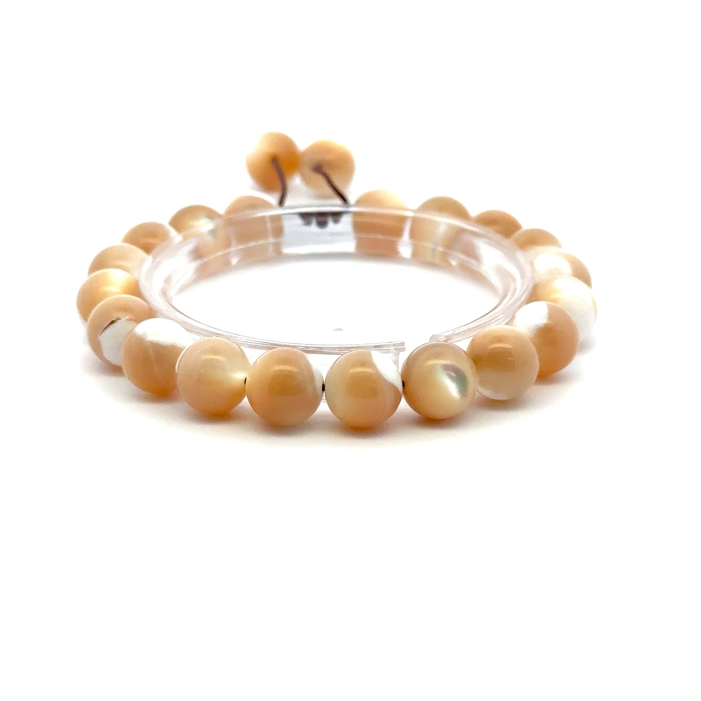 Adjustable Mother of Pearl Bracelet – Natural Iridescent Gemstone