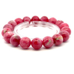 Rare Rhodonite Bracelet – Natural Pink Gemstone Jewelry