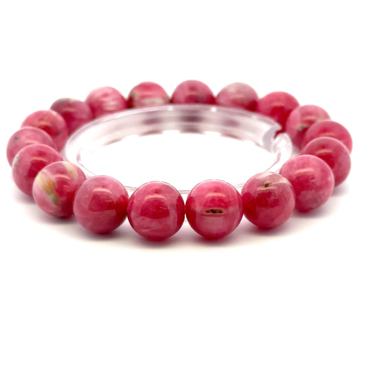 Rare Rhodonite Bracelet – Natural Pink Gemstone Jewelry