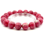 Rare Rhodonite Bracelet – Natural Pink Gemstone Jewelry