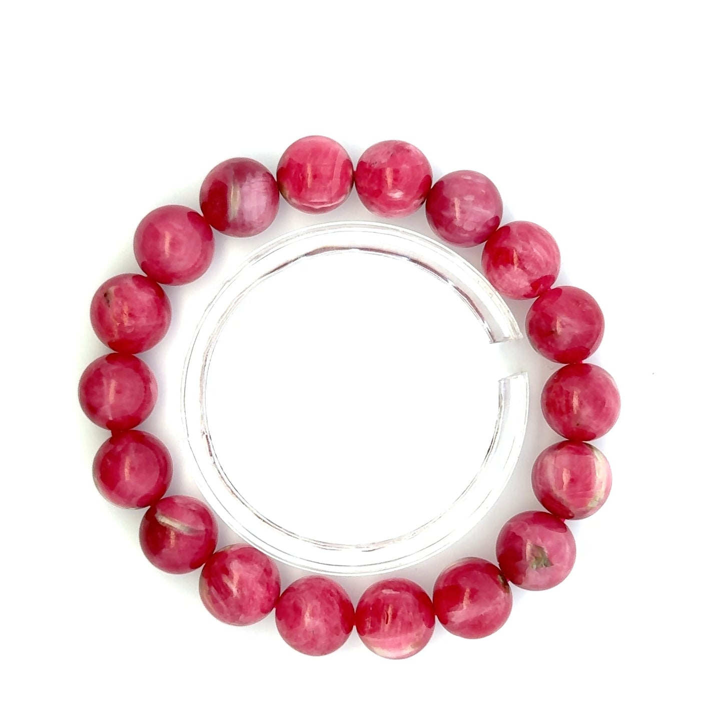 Rare Rhodonite Bracelet – Natural Pink Gemstone Jewelry