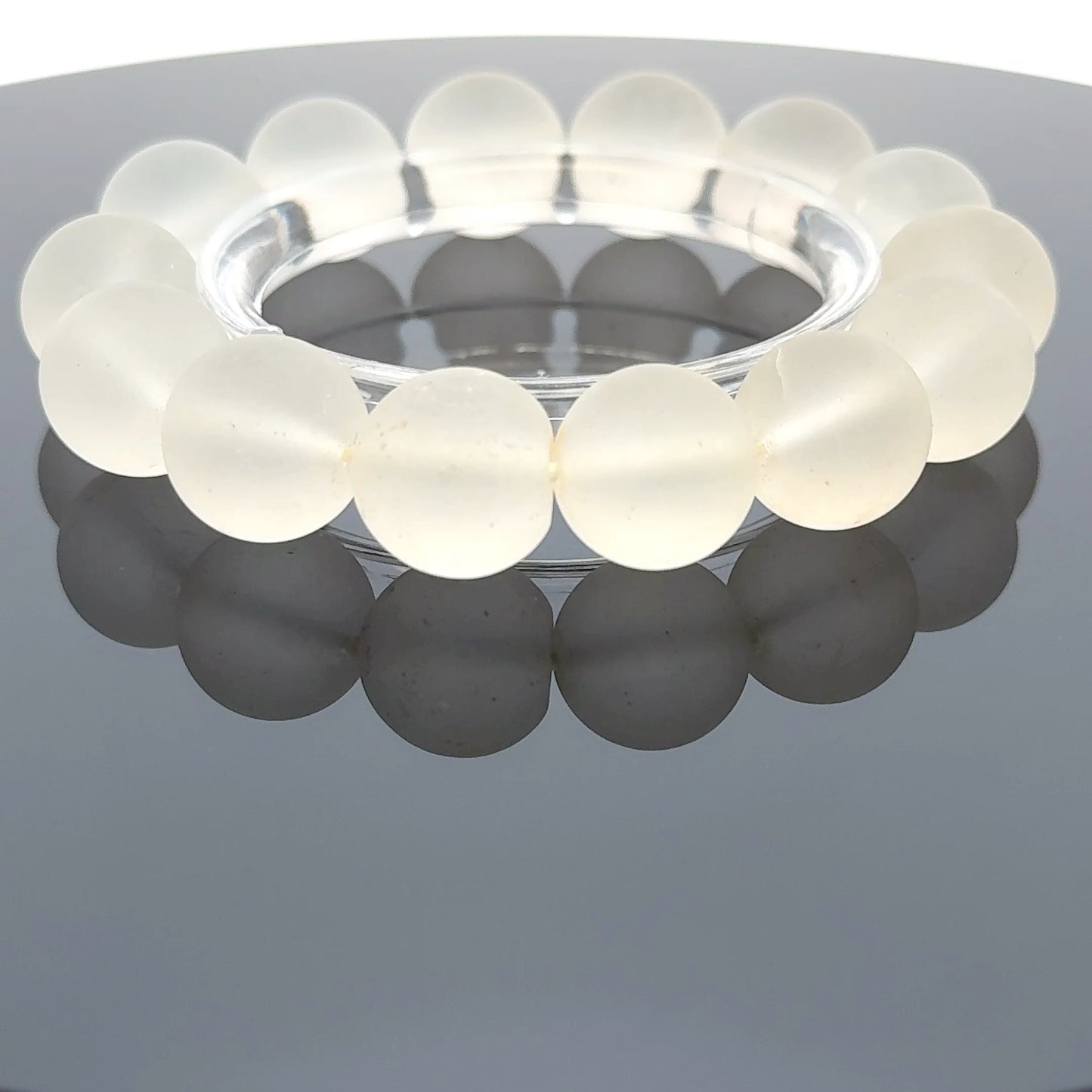 Frosted Quartz Bracelet – Natural Matte Gemstone
