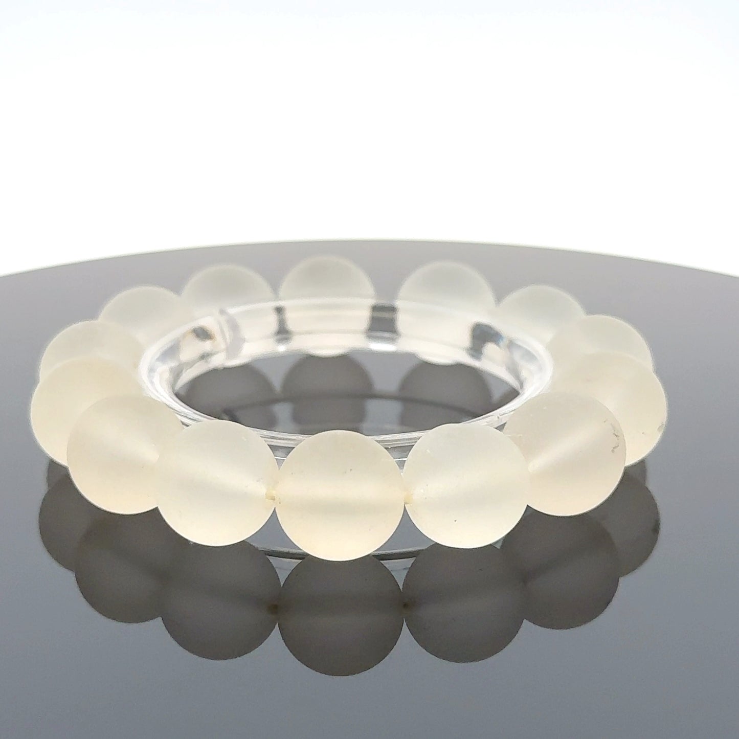 Frosted Quartz Bracelet – Natural Matte Gemstone