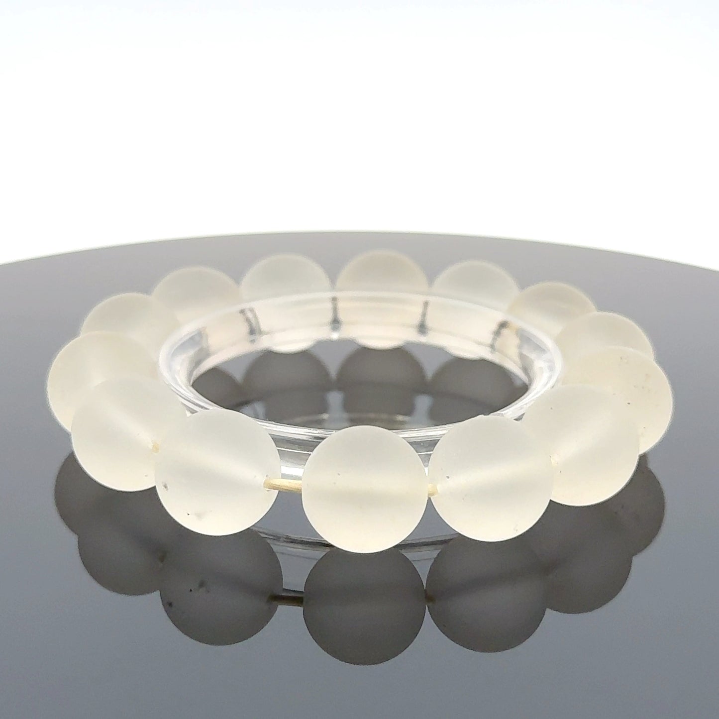 Frosted Quartz Bracelet – Natural Matte Gemstone