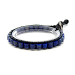 Adjustable Lapis Lazuli Bracelet – Natural Deep Blue Gemstone