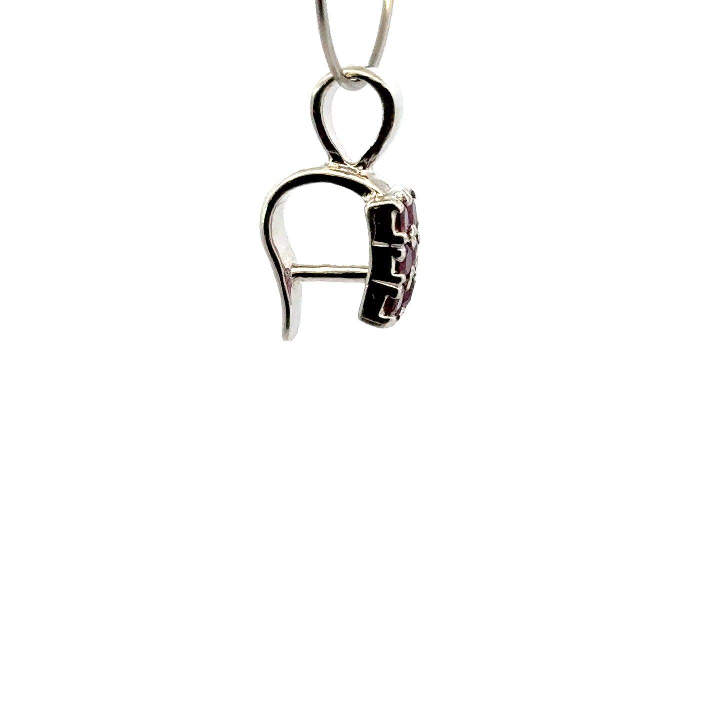 Handmade 925 Sterling Silver 2 Row Rectangular Bail with Rhodolite Garnet